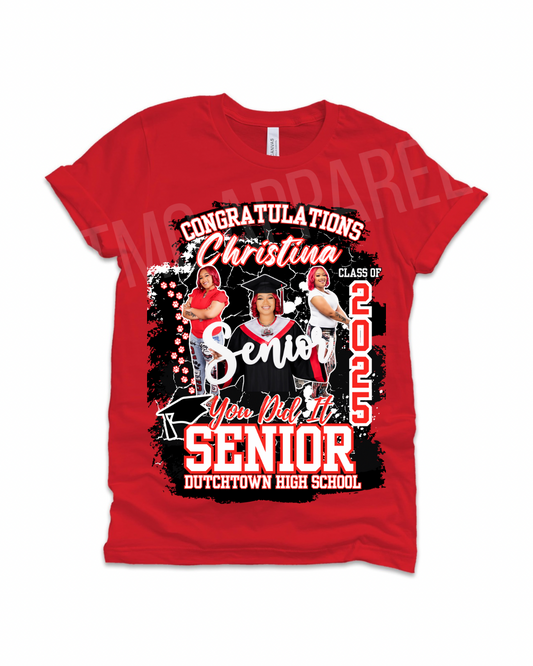Congrats Grad | Class of 2025 Graduate Customized Photo Shirt