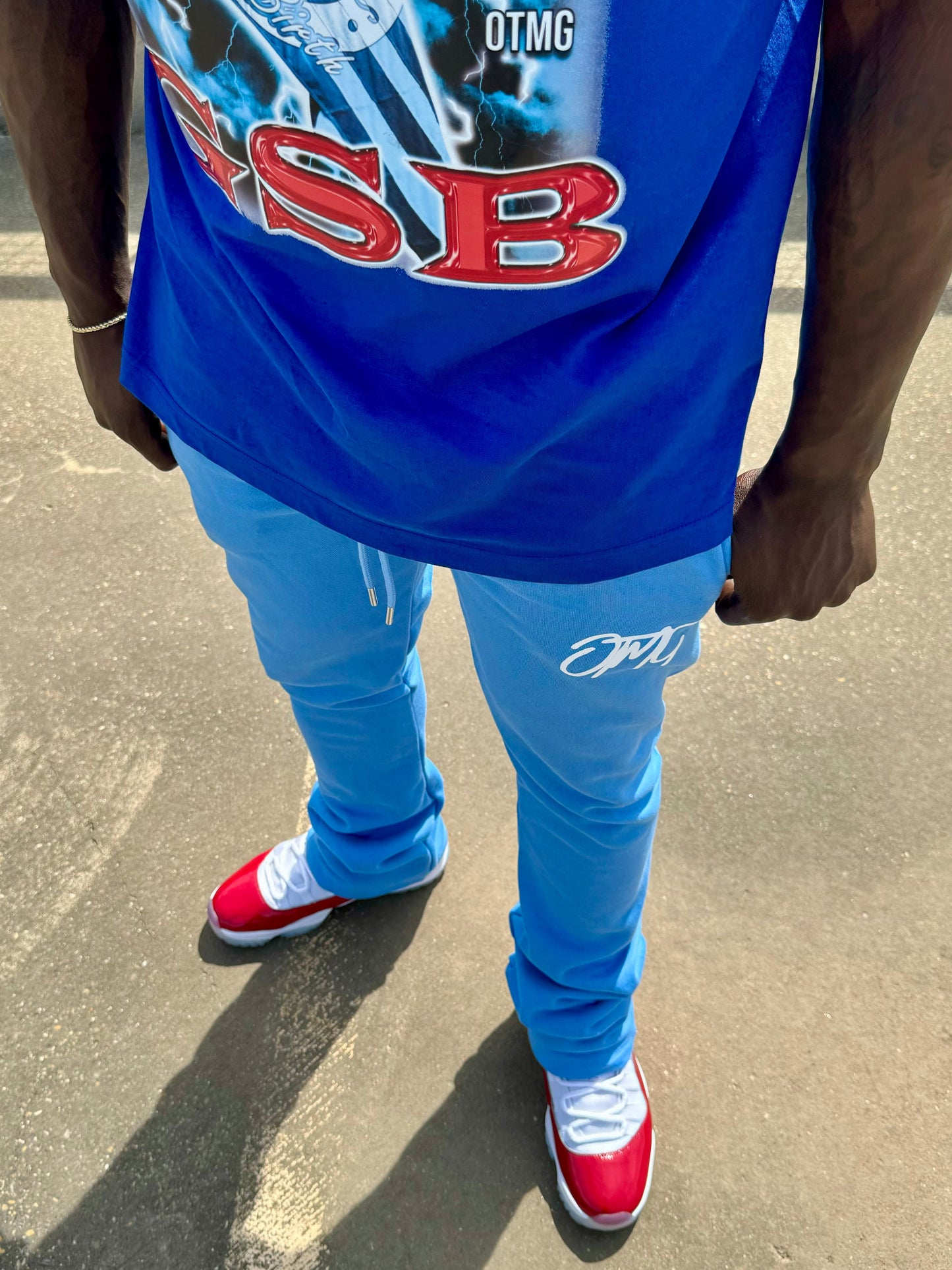 OTMG Script Logo Unisex Stacked Jogger Pants