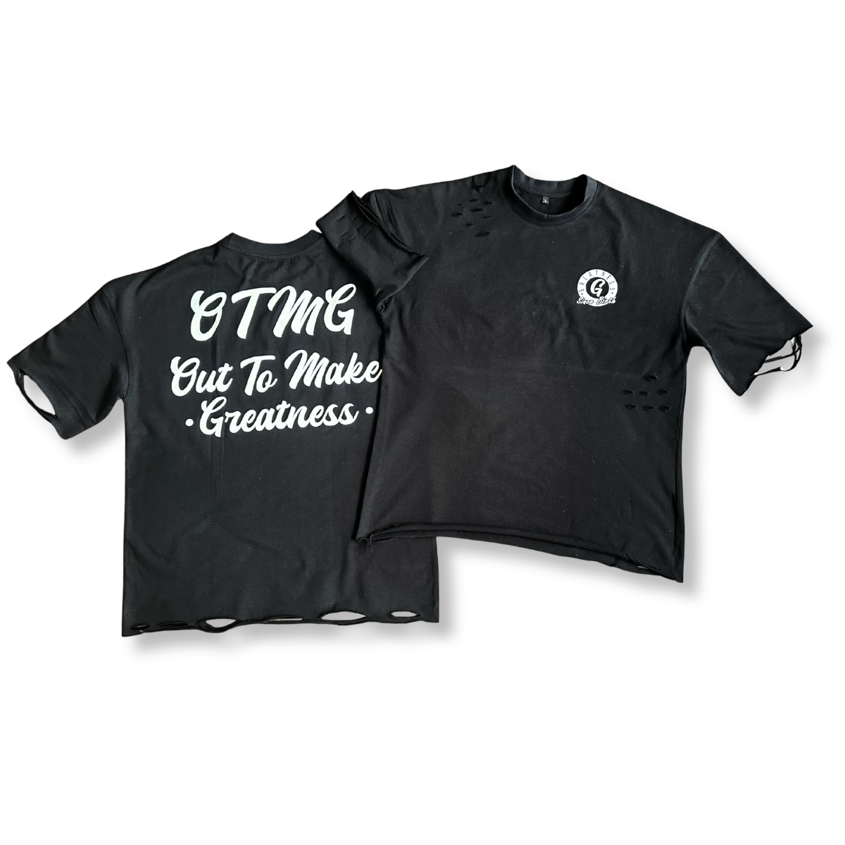 OTMG Heavyweight Distressed Crop T-shirt