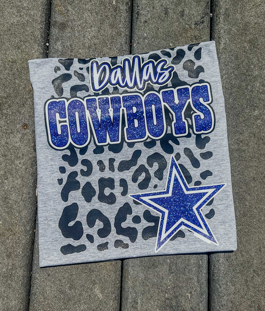 Dallas Cowboys Cheetah Print Football Fan T-shirt