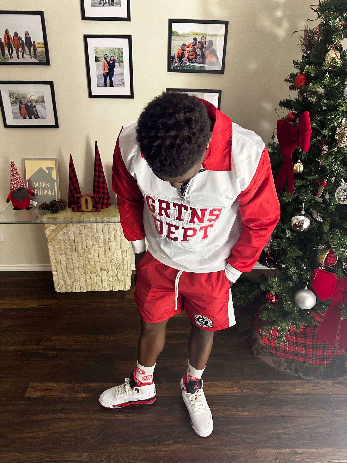 GRTNS Dept Nylon Embroidery Windbreaker Short Set