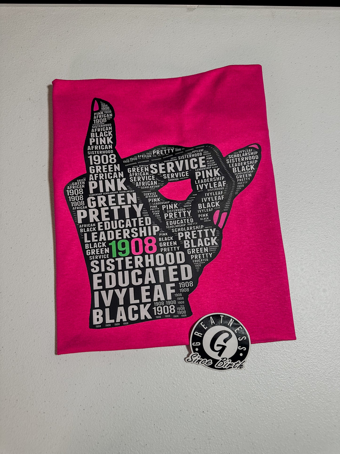 AKA 1908 Sisterhood Educated Pretty | Women’s HBCU Sorority Pinky Hand sign T-shirt