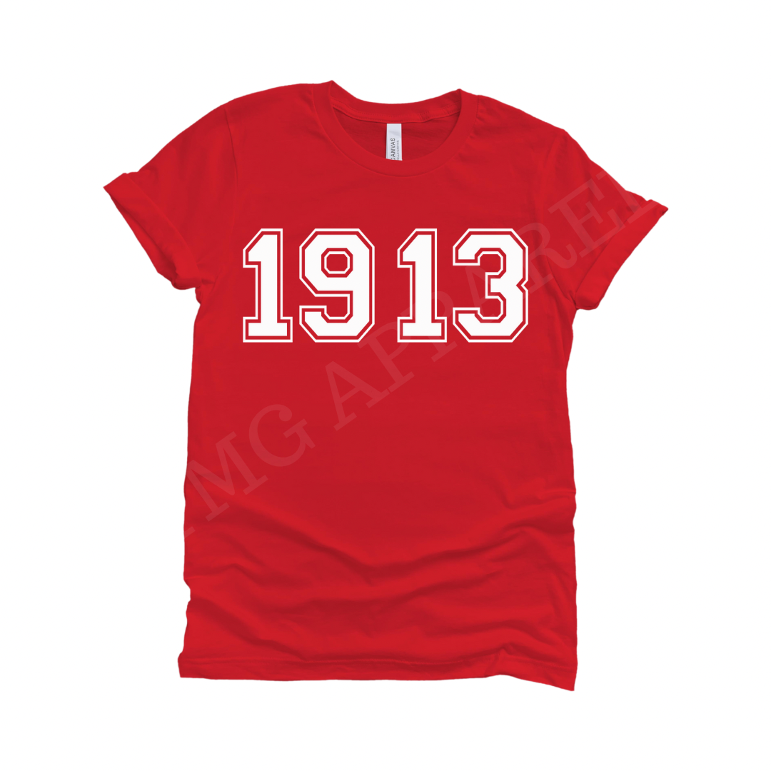 1913 Delta Woman Soror Red and White T-shirt