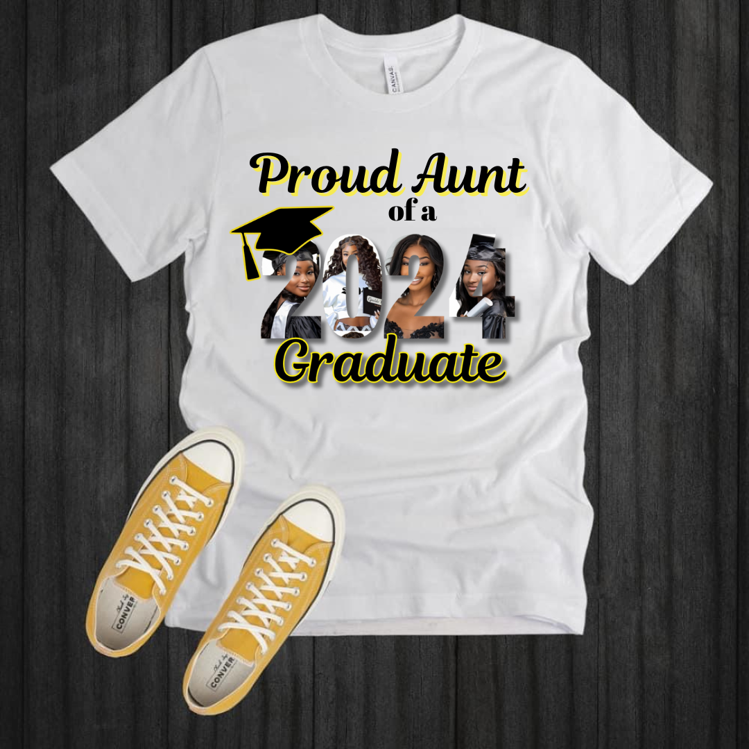 Proud “Title” Class of 2024 Graduate Customized Photo  Shirt | Graduate Unisex T-shirt