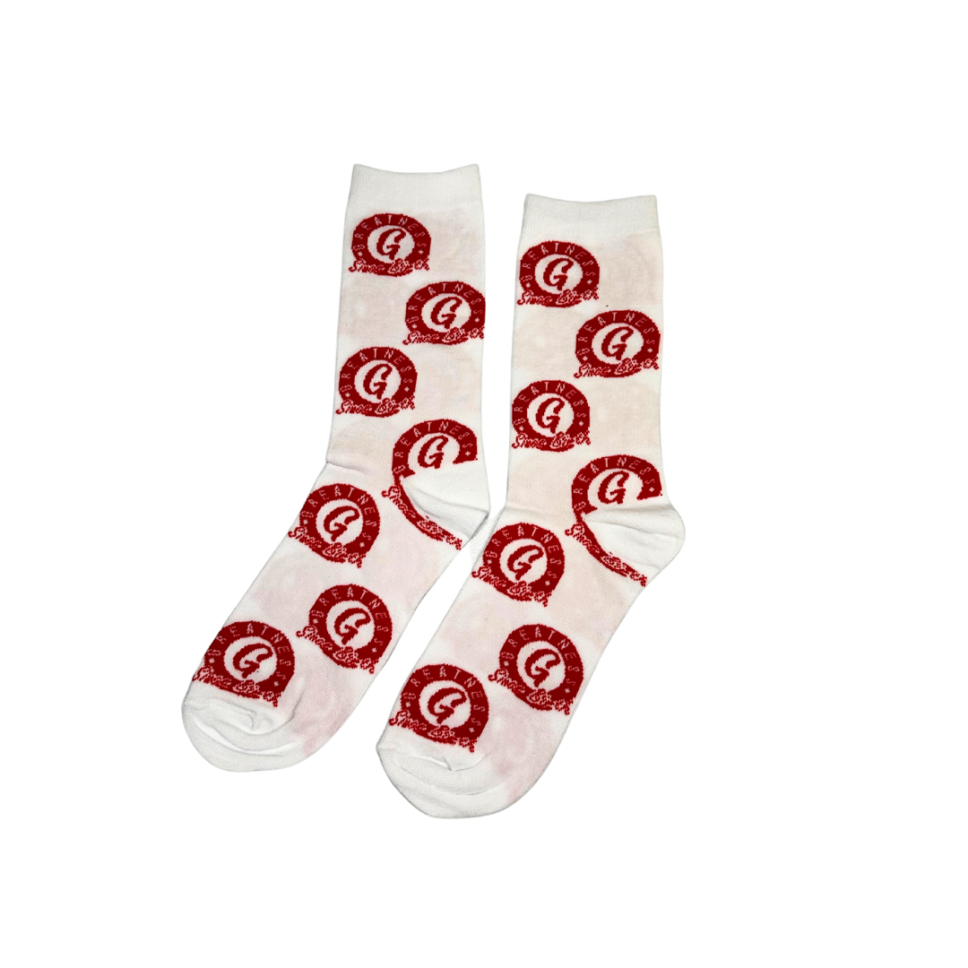 GSB Logo Socks- Red & White