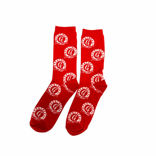 GSB Logo Socks- Red & White