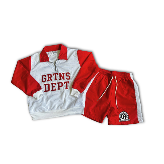 GRTNS Dept Nylon Embroidery Windbreaker Short Set
